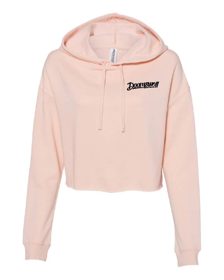 Doomswell Women s Cropped Hoodie Pink Blush XL