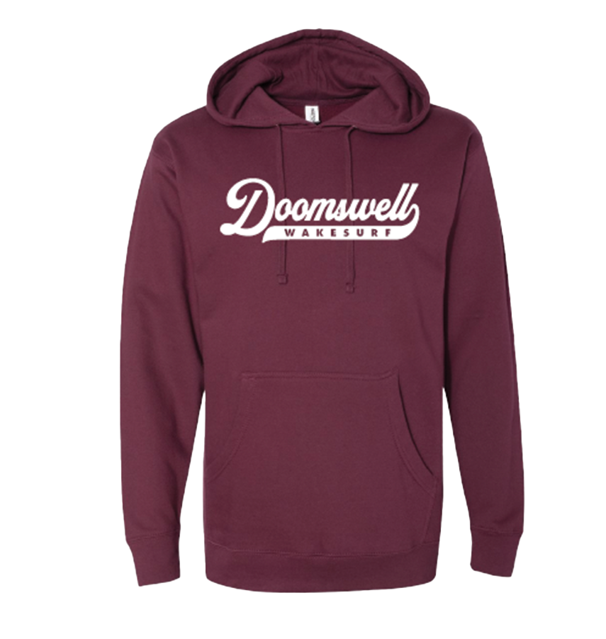 Doomswell Hoodie Maroon White Script