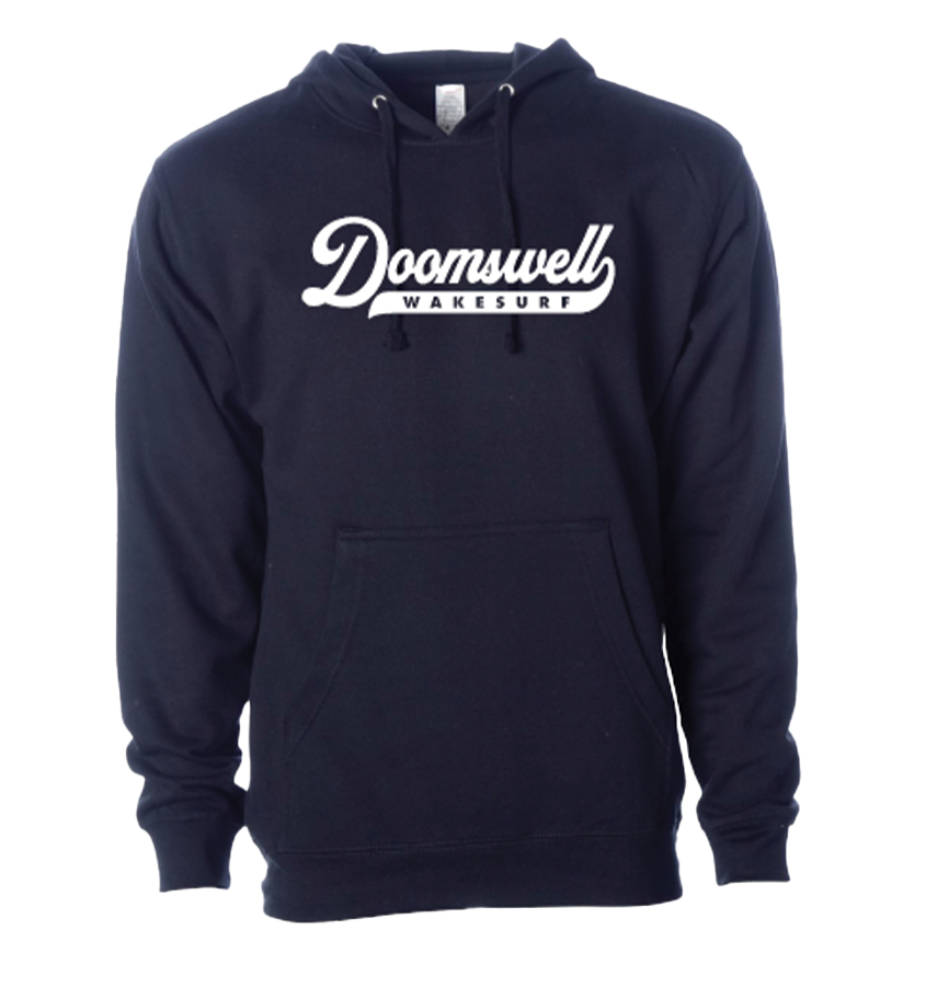 Doomswell Navy Hoodie White Script